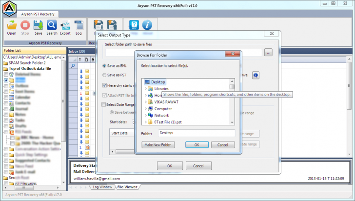 โปรแกรมซ่อมไฟล์อีเมล Repair Outlook PST