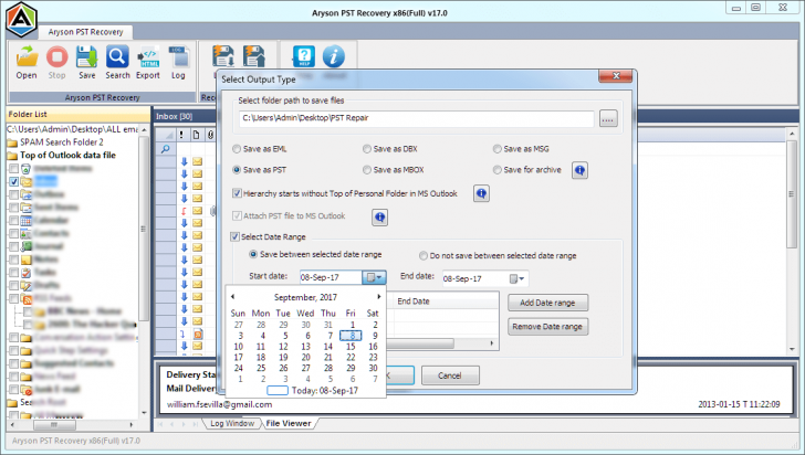 โปรแกรมซ่อมไฟล์อีเมล Repair Outlook PST