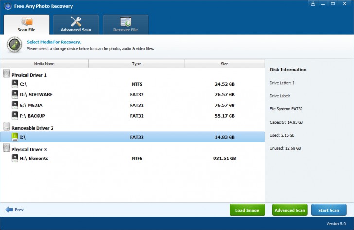 Free Any Photo Recovery (โปรแกรมกู้ไฟล์ภาพ วิดีโอ เสียง ที่หายไปบน PC ฟรี) : 