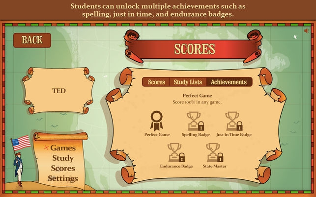 Simple States Lite (โปรแกรม Simple States Lite เรียนรู้ ภูมิศาสตร์ รัฐของสหรัฐ บน Mac) : 