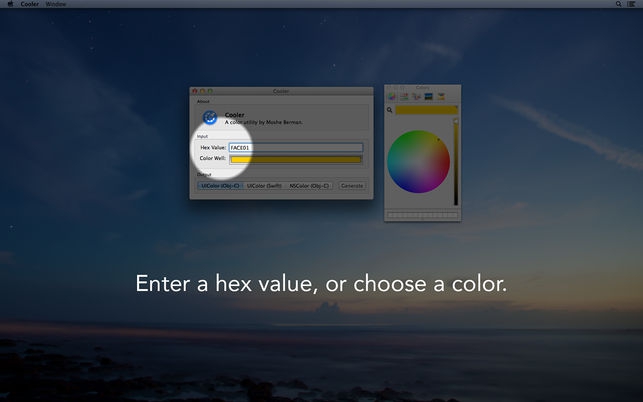 Cooler (โปรแกรม Cooler ดูดสี แปลงโค้ดสี สำหรับนักพัฒนา บน Mac) : 