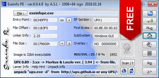 Exeinfo PE (โปรแกรม Exeinfo PE แตกไฟล์ EXE ดูไฟล์ EXE) : Exeinfo PE (โปรแกรม Exeinfo PE แตกไฟล์ EXE ดูไฟล์ EXE) :