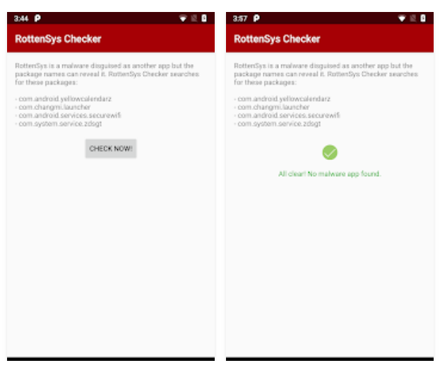 แอปกำจัดแอดแวร์ RottenSys Checker