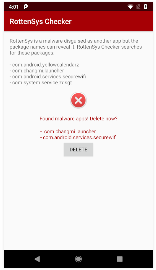 แอปกำจัดแอดแวร์ RottenSys Checker