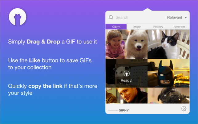 GIF Hunter (โปรแกรม GIF Hunter ค้นหาภาพ GIF ผ่านเมนูบาร์ บน Mac) : 