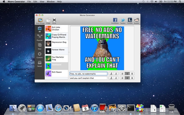 Meme Generator (โปรแกรม Meme Generator สร้างมีม คำบรรยายตามกระแส บน Mac) : 