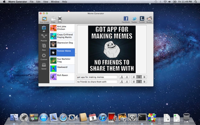 โปรแกรมสร้างคำบรรยายมีม Meme Generator