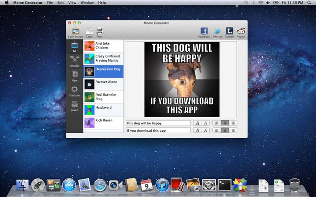 Meme Generator (โปรแกรม Meme Generator สร้างมีม คำบรรยายตามกระแส บน Mac) : 
