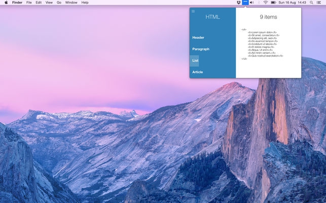 Loremify (โปรแกรม Loremify สร้างข้อความตัวอย่าง Lorem ลงเนื้อหา บน Mac) : 
