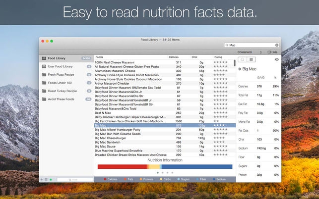 BeFit Lite (โปรแกรม BeFit Lite เช็คแคลอรี่อาหาร ปริมาณสารอาหาร บน Mac ฟรี) : 