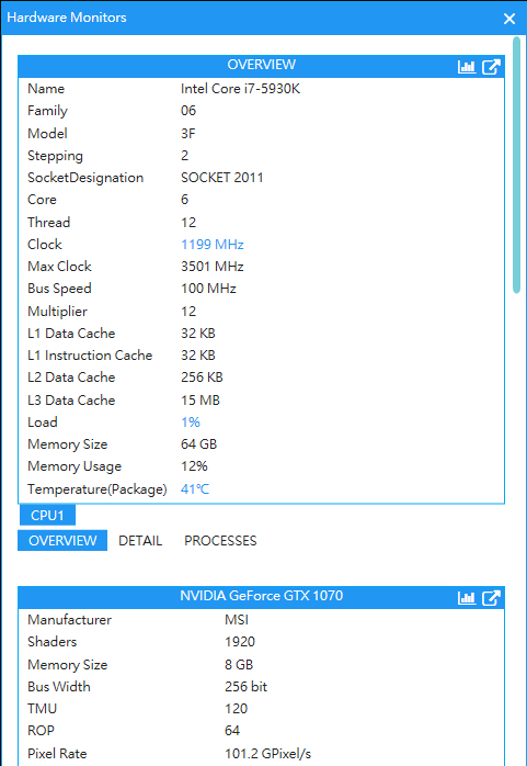 AgaueEye (โปรแกรมดูค่า FPS ดูอุณหภูมิ CPU GPU และ RAM ขณะเล่นเกมส์บน PC ฟรี) : 