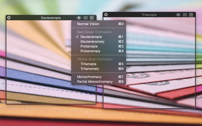Sim Daltonism (โปรแกรม Sim Daltonism จำลองตาบอดสี บนหน้าจอ สำหรับ Mac) : 