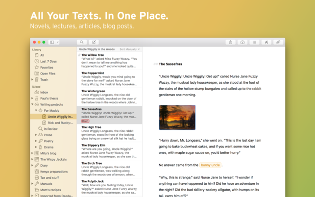 โปรแกรมพิมพ์งานเอกสาร Ulysses โปรแกรมพิมพ์งานเอกสาร Ulysses