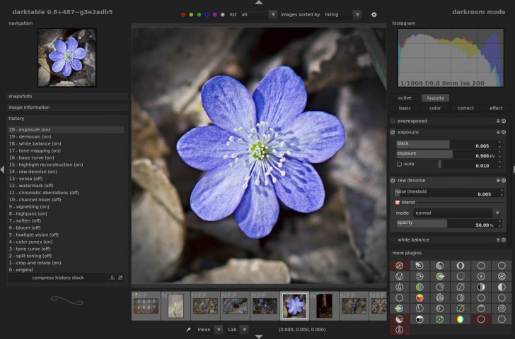 โปรแกรมแต่งรูป Darktable