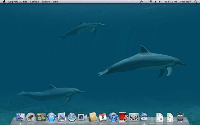 Dolphins 3D Lite (โปรแกรม Dolphins 3D Lite ภาพพื้นหลัง ดำน้ำกับปลาโลมา บน Mac)