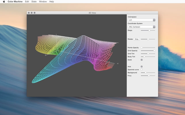 Color Machine (โปรแกรม Color Machine เครื่องมือ ค้นหา แปลงค่า ปริภูมิสี บน Mac) : 