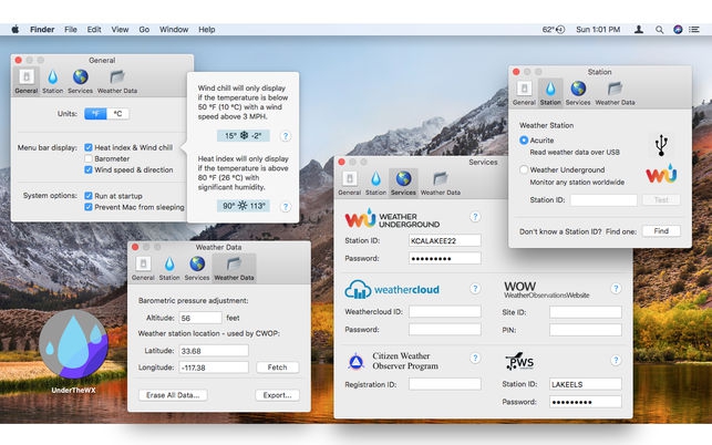 UnderTheWX (โปรแกรม UnderTheWX เช็คสภาพอากาศ ผ่านเมนูบาร์ บน Mac) : 