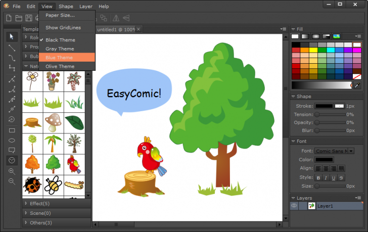 โปรแกรมวาดรูปเวกเตอร์ EasyComic