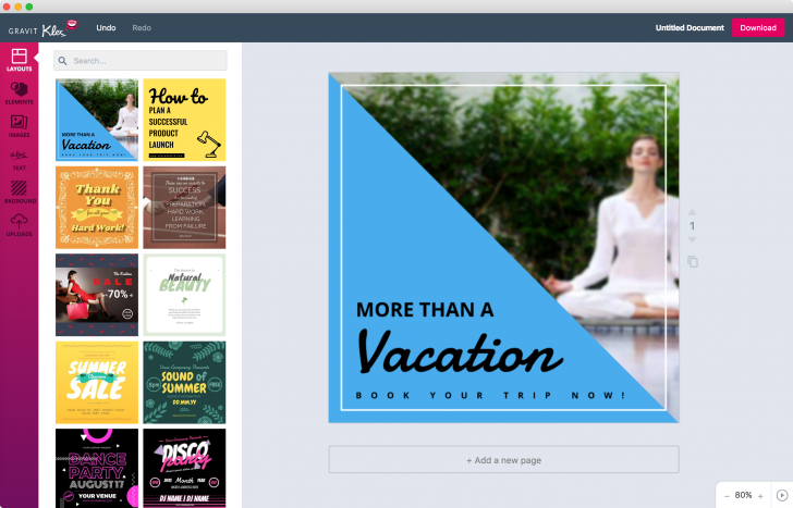 โปรแกรมกราฟฟิกออนไลน์ Gravit Klex