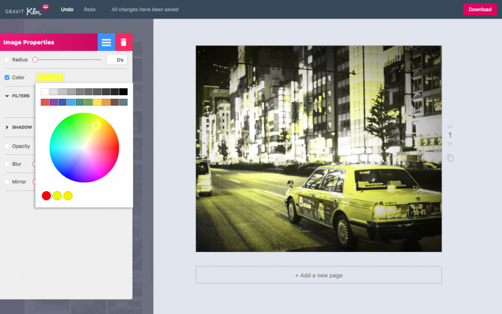 โปรแกรมกราฟฟิกออนไลน์ Gravit Klex