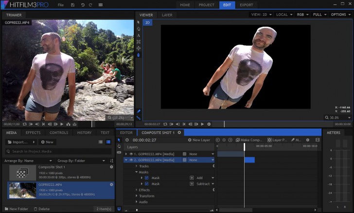 โปรแกรมตัดต่อวิดีโอ Hitfilm Express