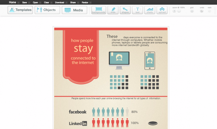 โปรแกรมอินโฟกราฟฟิก Easel.ly