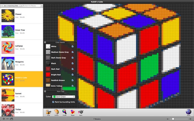 Photobricks (โปรแกรม Photobricks สร้างรูปภาพตัวต่อ หลากหลายสี บน Mac) : 