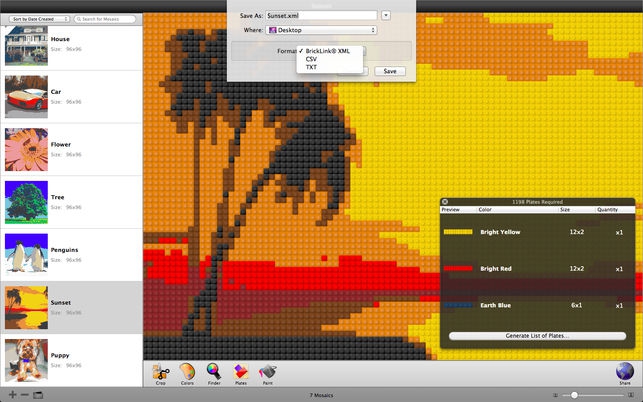 Photobricks (โปรแกรม Photobricks สร้างรูปภาพตัวต่อ หลากหลายสี บน Mac) : 