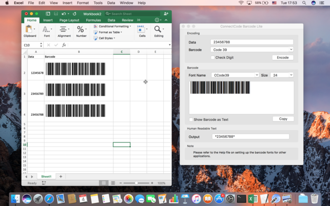 ConnectCode Barcode Lite (โปรแกรม ConnectCode Barcode Lite สร้างบาร์โค้ด บน Mac) : 