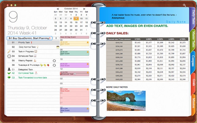 Opus Domini (โปรแกรม Opus Domini สมุดวางแผน จัดตารางชีวิตล่วงหน้า บน Mac) : 