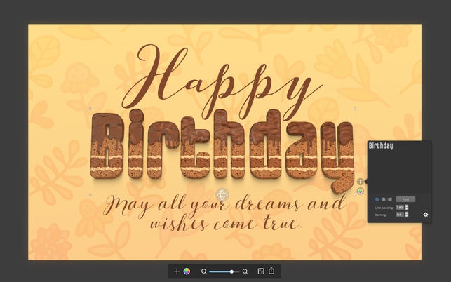 Letters (โปรแกรม Letters ออกแบบ ดีไซน์ ตัวหนังสือ ชิ้นโบว์แดง บน Mac) : 