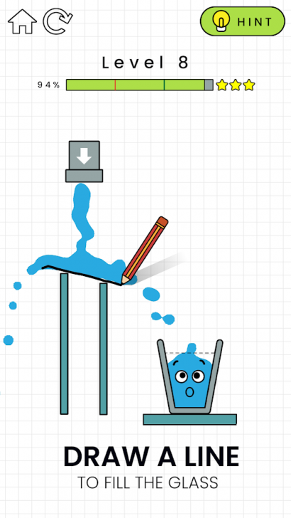 App เกมส์แก้ปริศนาเติมน้ำ Happy Glass