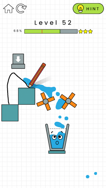 App เกมส์แก้ปริศนาเติมน้ำ Happy Glass