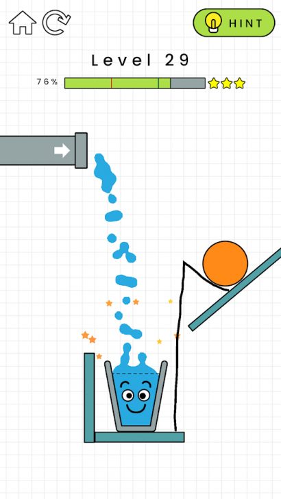 App เกมส์แก้ปริศนาเติมน้ำ Happy Glass