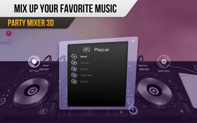 Party Mixer 3D (โปรแกรม Party Mixer 3D เปลี่ยน Mac ให้เป็นเครื่องเล่น DJ งานไนท์คลับ) : 