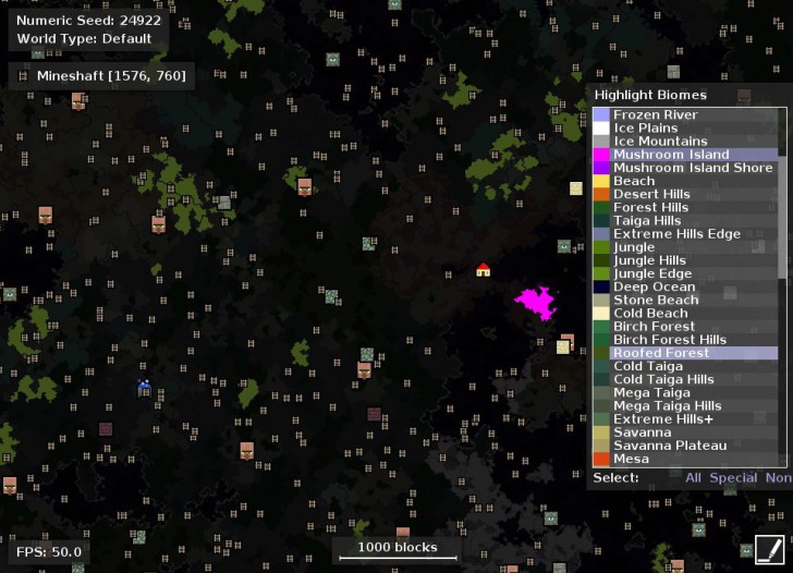 โปรแกรมดูแผนที่เกมส์ไมน์คราฟต์ Amidst