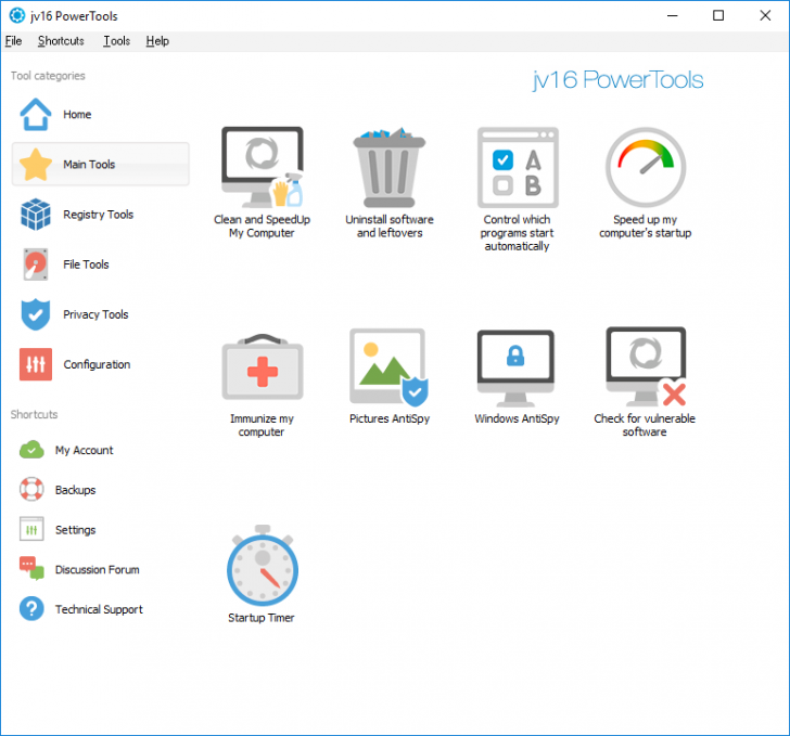 โปรแกรมเพิ่มความเร็วคอม ลบไฟล์ ดูแลจัดการเครื่อง jv16 PowerTools