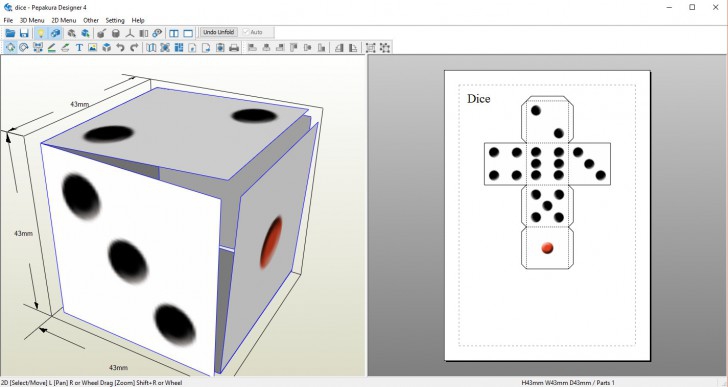 โปรแกรมออกแบบโมเดลกระดาษ Pepakura Designer โปรแกรมออกแบบโมเดลกระดาษ Pepakura Designer