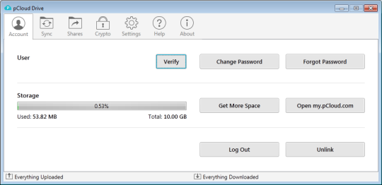 โปรแกรมเก็บไฟล์ออนไลน์ pCloud