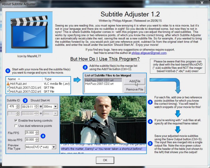 โปรแกรมใส่ซับไตเติ้ล Subtitle Adjuster