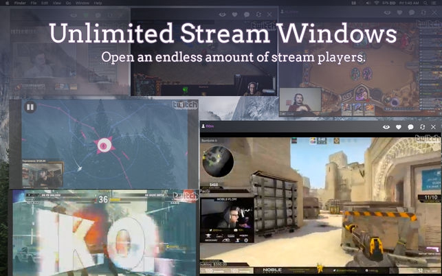 Stream Bar โปรแกรม Stream Bar ดูวิดีโอ ไลฟ์ Twitch ผ่านเมนูบาร์ บน Mac) : 