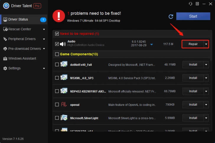 โปรแกรมไดร์เวอร์ Driver Talent