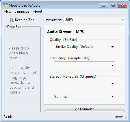 โปรแกรมแยกเสียงจากวิดีโอ Moo0 Video Audio Extractor โปรแกรมแยกเสียงจากวิดีโอ Moo0 Video Audio Extractor