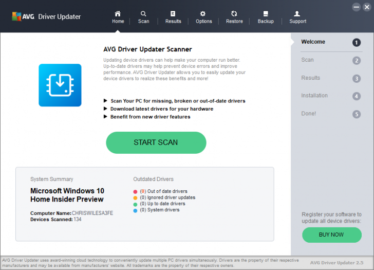 โปรแกรมหาไดร์เวอร์ อัปเดตไดร์เวอร์ AVG Driver Updater