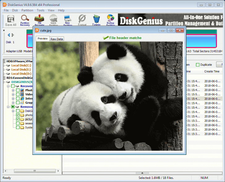 โปรแกรมกู้ข้อมูล DiskGenius Data Recovery