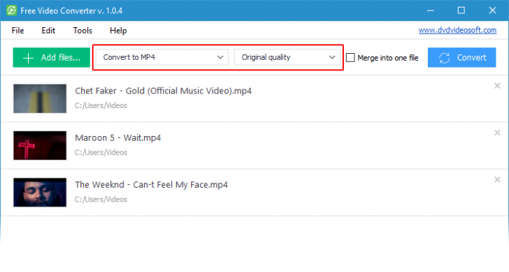 โปรแกรมแปลงไฟล์วิดีโอ Free Video Converter