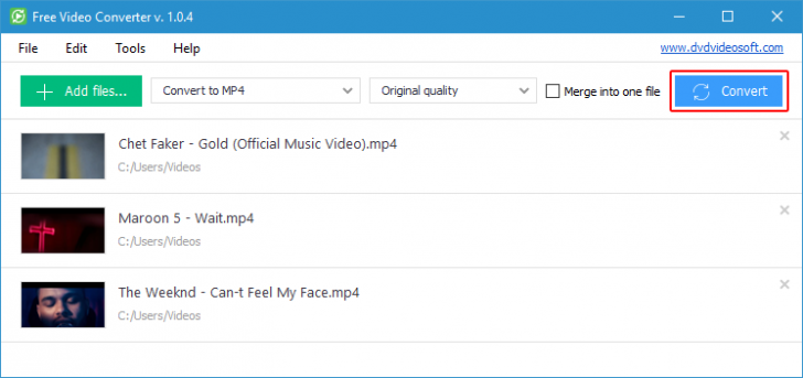 โปรแกรมแปลงไฟล์วิดีโอ Free Video Converter