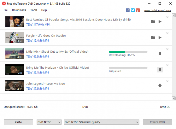 โปรแกรมแปลงวิดีโอยูทูปเป็นดีวีดี Free YouTube to DVD Converter 