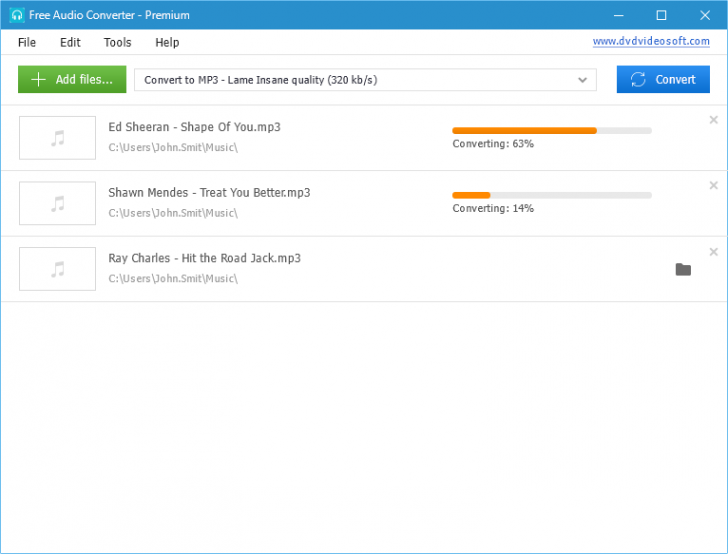 โปรแกรมแปลงไฟล์เสียง Free Audio Converter