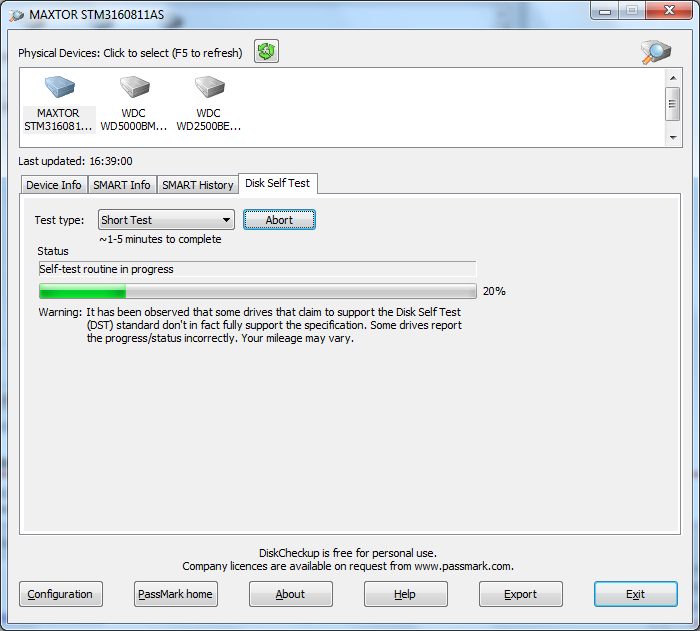 โปรแกรมตรวจสุขภาพฮาร์ดดิสก์ DiskCheckup